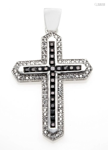 Cross pendant silver 925/000 wit