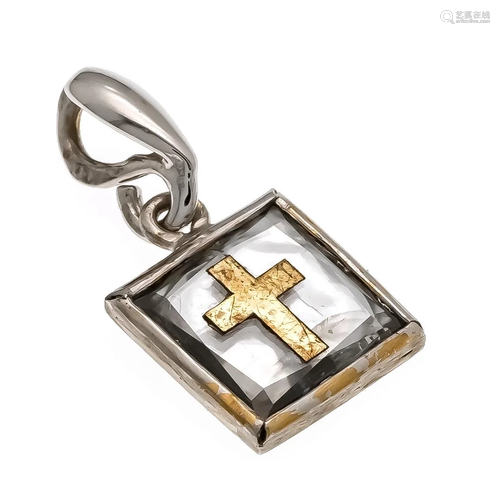 Diamond cross pendant WG/GG 585/