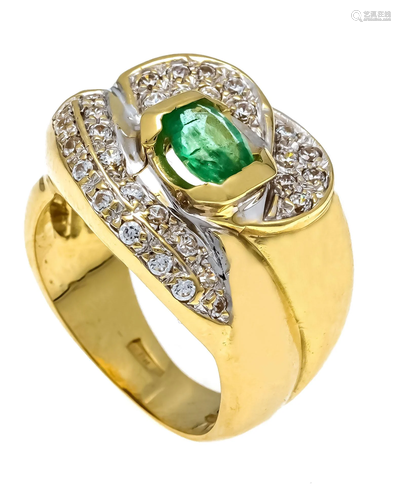 Emerald ring GG 750/000 with one