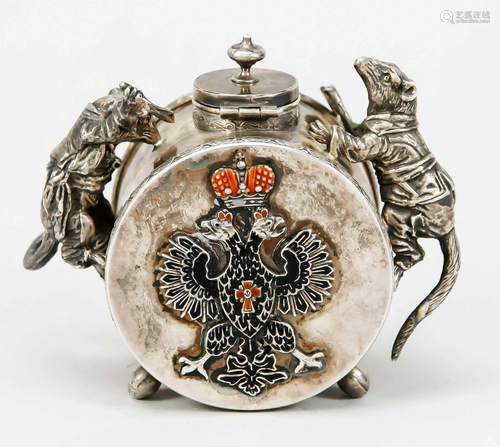 Inkwell/flask, hallmarked Russ