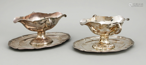 Pair of gravy boats, early 20t