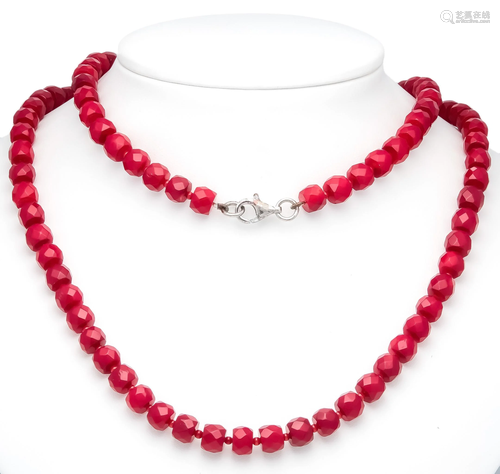 Coral necklace with lobster clas