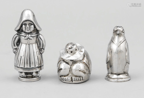 Three figural shakers, 20th c.