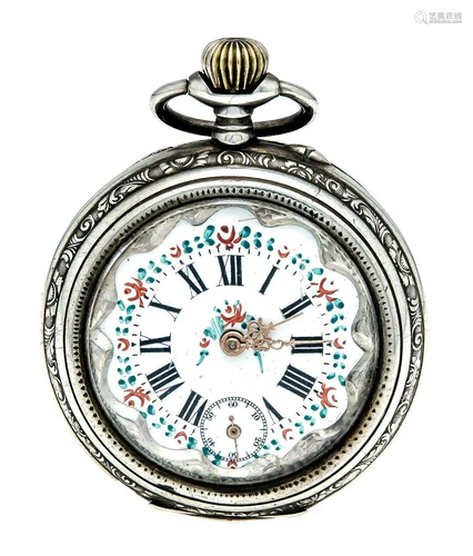 Men's pocket watch silver alpine