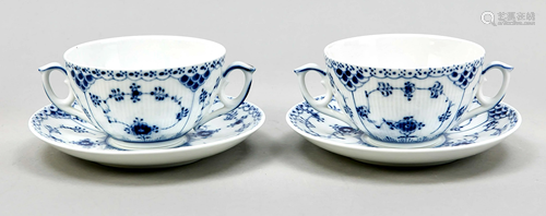 Two soup cups with saucers, Ro