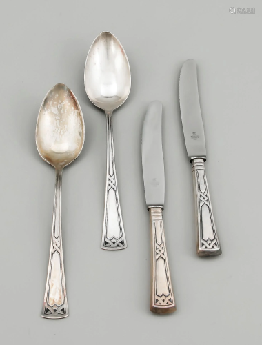 Art Nouveau cutlery for twelve