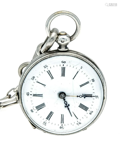 open ladies pocket watch, silver