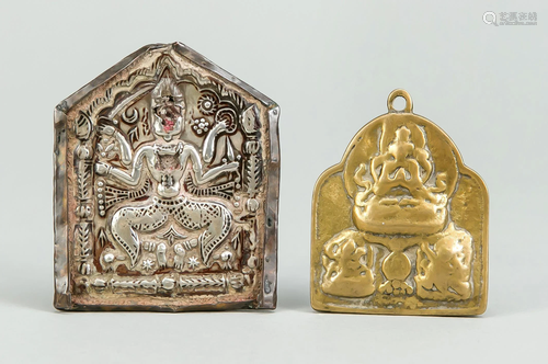 2 amulets, India, 19th c., 1 x