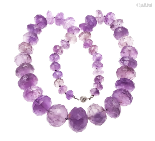 Amethyst necklace with ball clas