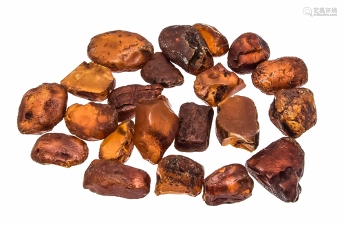 Mixed lot 72 amber chunks, 60 -