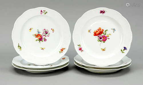 Six dinner plates, KPM Berlin,