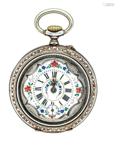 Men's pocket watch silver alpine