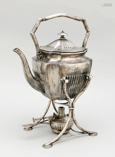 Tea kettle on rechaud, German,