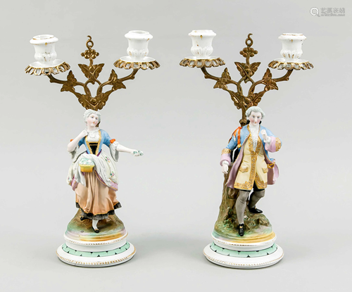 Pair of figural candlesticks,