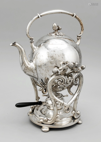 Tea kettle on rechaud, German,