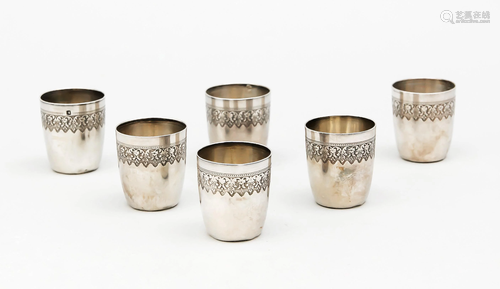 Six brandy tumblers, France, e