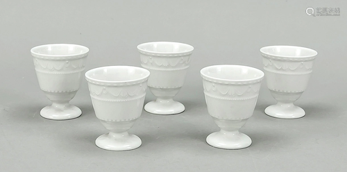 Five egg cups, KPM Berlin, mar