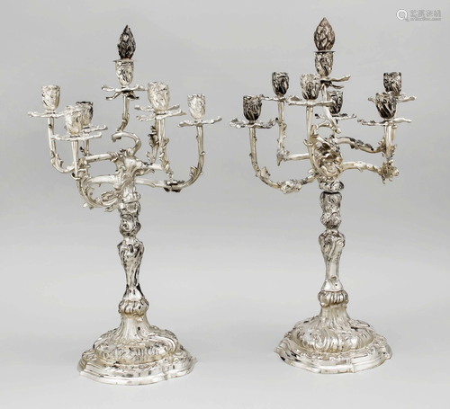 Pair of large seven-flame cand