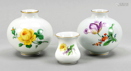 Three vases, Meissen, 2nd half