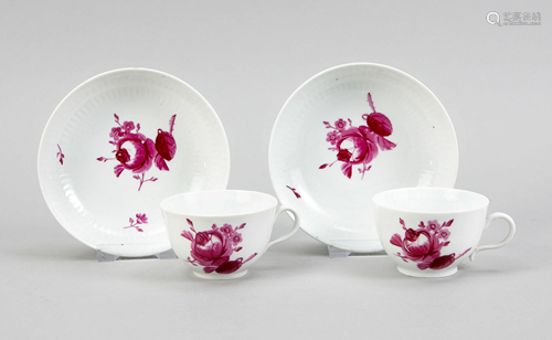 Two cups with saucer, Ansbach,