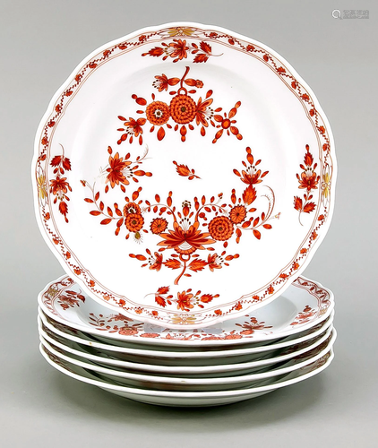 Six appetizer plates, Meissen,