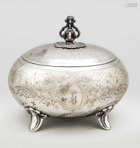 Oval sugar bowl, German, aroun