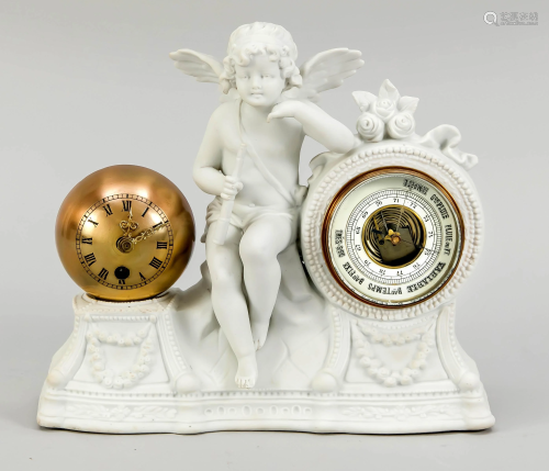 Ball table clock with baromete