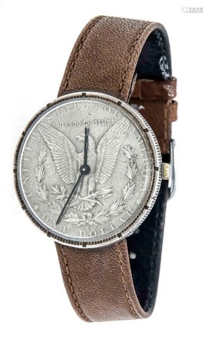 Heno Watch, dollar dial, silver