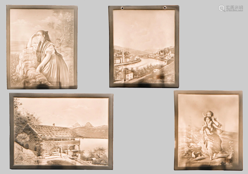 Four lithophane plates, Plaue,