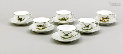 Six demitasse cups with saucer