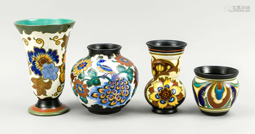 Four vases, Netherlands, 20th