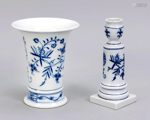 Vase and candlestick, Meissen,