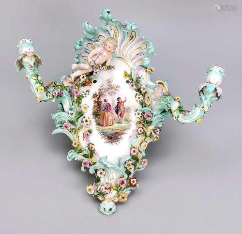 Sconce with cupid, Meissen, ma