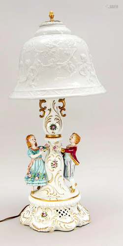 Imposing figural table lamp, l