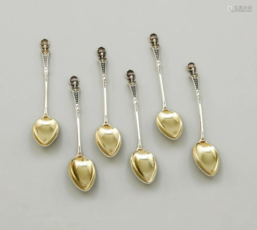 Twelve mocha spoons, German, c