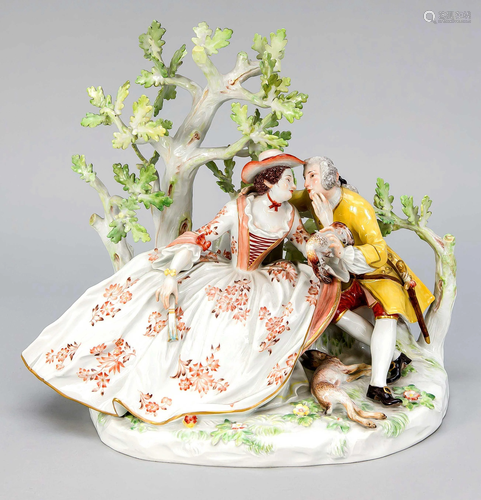 Hunting group. Meissen, mark a