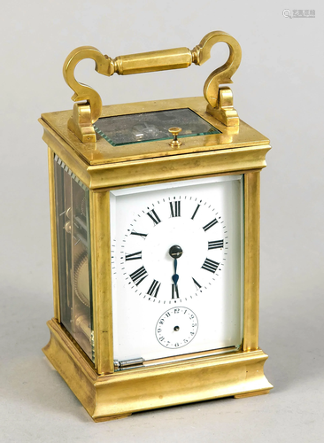 Travel clock brass, French, ar