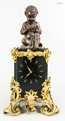 black marble clock, with large