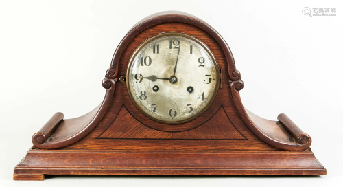 Table clock wood curved, Germa