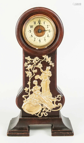Table clock wood, with applied