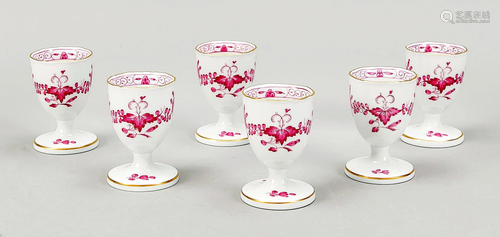 Six egg cups, Meissen, end of