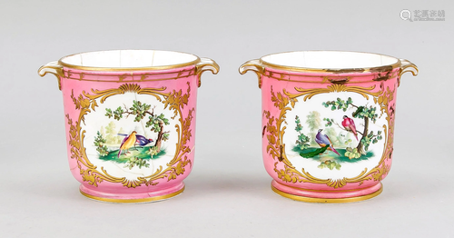 Pair of cachepots, w. Sevres,