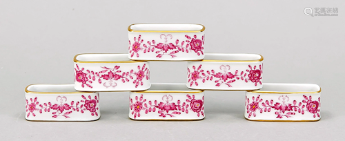 Six napkin rings, Meissen, end