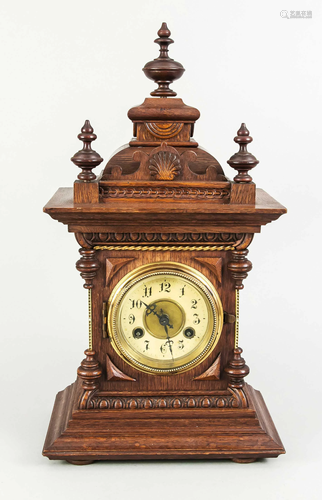 Wooden table clock, late 19th