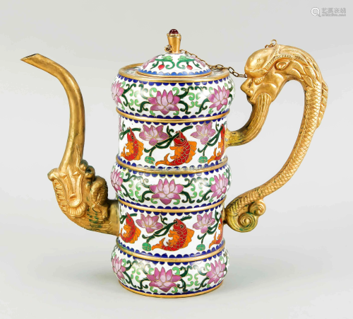 CloisonnÃ© teapot, Tibet, 19th/