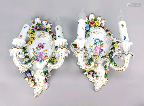 Pair of wall lamps, Potschappe