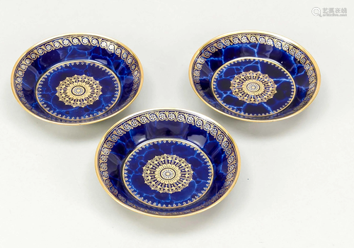 Three saucers, Sevres, France,