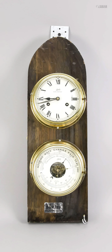 Ship's barometer with thermome