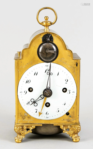 Table clock brass gilded, mark