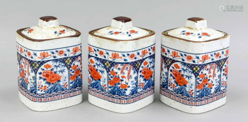 3 Imari lidded pots (for tea),